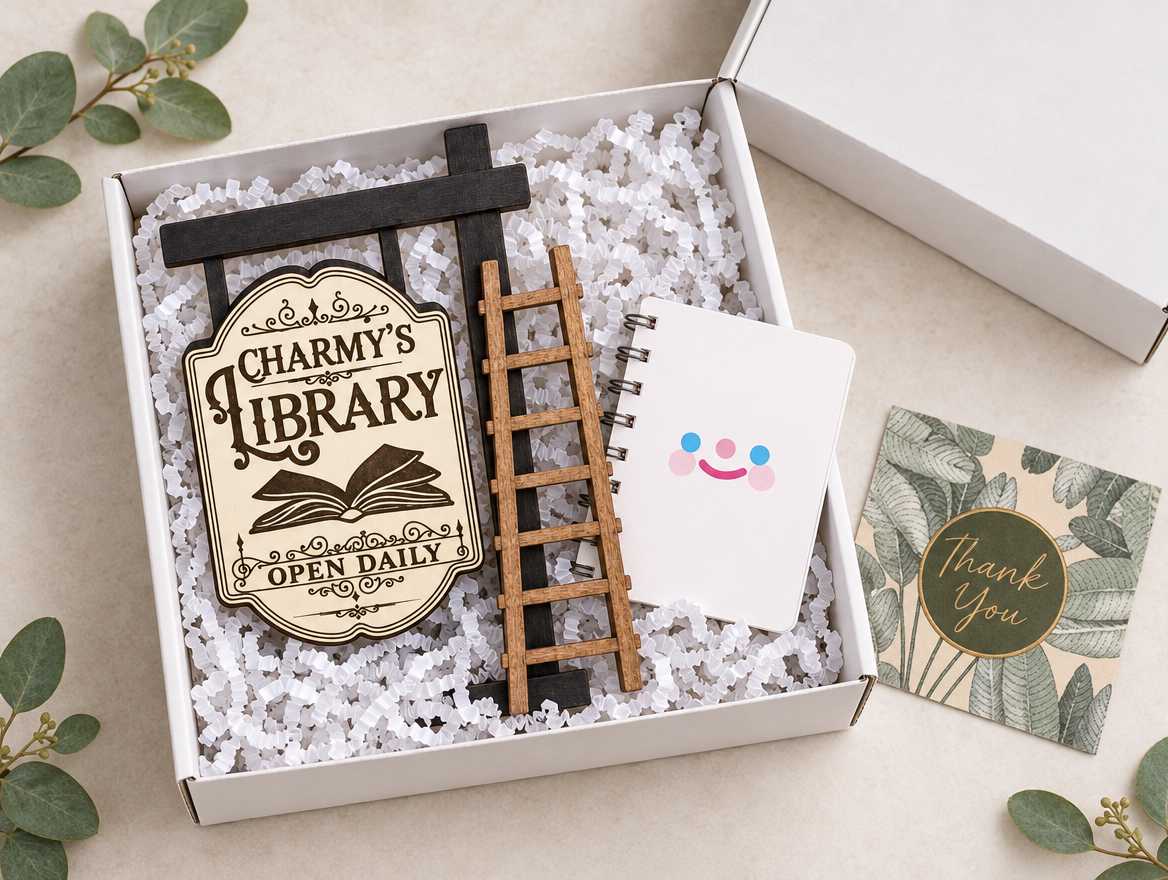 Free mini notebook gift included in every CharmyNook box
